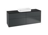 Villeroy und Boch Finion Waschtischunterschrank G32200HG 160x60,3cm, Emotion, Abdeckplatte black matt, Midnight Blue Matt Lacquer