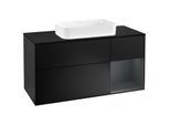 Villeroy und Boch Finion Waschtischunterschrank G302HGPD 120cm, Abdeckplatte black matt, Emotion, Regal rechts Midnight Blue Matt Lacquer, Black matt lacquer