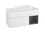 Villeroy und Boch Finion Waschtischunterschrank F301HGGF 120cm, Abdeckplatte white matt, Regal rechts Midnight Blue Matt Lacquer, Glossy white lacquer