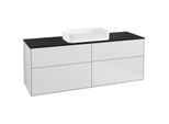 Villeroy und Boch Finion Waschtischunterschrank F32200MT 160x60,3cm, Abdeckplatte black matt, White matt lacquer