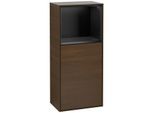 Villeroy und Boch Finion Seitenschrank G510PDGN 41,8x93,6cm, rechts, Emotion, Regal oben Black matt, Walnut veneer