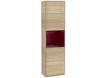 Villeroy und Boch Finion Hochschrank F460HBPC 41,8x151,6x27cm, links, Regal Peony Matt Lacquer, Oak Veneer