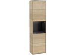 Villeroy und Boch Finion Hochschrank F460PDPC 41,8x151,6x27cm, links, Regal Black Matt Lacquer, Oak Veneer