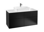 Villeroy und Boch Finion Waschtischunterschrank G38100PD 120x60,3cm, Emotion, Abdeckplatte white matt, Black matt lacquer