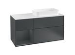 Villeroy und Boch Finion Waschtischunterschrank G271HGHG 120cm, Abdeckplatte white matt, Emotion, Regal links Midnight Blue Matt Lacquer, Midnight Blue Matt Lacquer