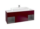 Villeroy und Boch Finion Waschtischunterschrank G211GKHB 160cm, Abdeckplatte white matt, Emotion, Regale Anthracite matt lacquer, Peony Matt
