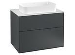 Villeroy und Boch Finion Waschtischunterschrank G22100HG 80x60,3cm, Emotion, Abdeckplatte white matt, Midnight Blue Matt Lacquer