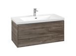 Villeroy und Boch Subway 3.0 Waschtisch-Unterschrank C56900RK 97,3x42,9x47,8cm, ohne LED/Griff Aluminium glänzend, stone oak