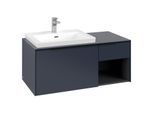 Villeroy und Boch Subway 3.0 Waschtisch-Unterschrank C57201VQ 100,1x42,25x51,6cm, ohne LED/Griff Volcano black, marine blue