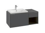Villeroy und Boch Subway 3.0 Waschtisch-Unterschrank C57202VR 100,1x42,25x51,6cm, ohne LED/Griff monochrom, graphite