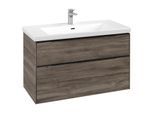 Villeroy und Boch Subway 3.0 Waschtisch-Unterschrank C57001RK 97,3x57,6x47,8cm, ohne LED/Griff Volcano black, stone oak