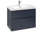 Villeroy und Boch Subway 3.0 Waschtisch-Unterschrank C574L1VQ 77,2x57,6x47,8cm, mit LED/Griff Volcano black, marine blue