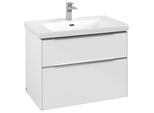 Villeroy und Boch Subway 3.0 Waschtisch-Unterschrank C57400VE 77,2x57,6x47,8cm, ohne LED/Griff Aluminium glänzend, brilliant white