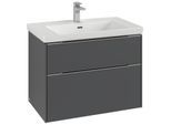 Villeroy und Boch Subway 3.0 Waschtisch-Unterschrank C57402VR 77,2x57,6x47,8cm, ohne LED/Griff monochrom, graphite