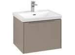 Villeroy und Boch Subway 3.0 Waschtisch-Unterschrank C577L2VM 57,2x42,9x47,8cm, mit LED/Griff monochrom, taupe