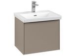 Villeroy und Boch Subway 3.0 Waschtisch-Unterschrank C579L1VM 52,3x42,9x44,75cm, mit LED/Griff Volcano black, taupe