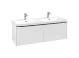 Villeroy und Boch Subway 3.0 Waschtisch-Unterschrank C567L0VE 127,2x42,9x47,8cm, mit LED/Griff Aluminium glänzend, brilliant white