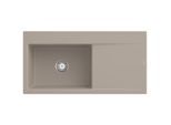 Villeroy und Boch Subway Style 60 Einbauspüle 336201AM Becken links, Ablaufgarnitur mit Handbetätigung, 1000 x 510 mm, Almond