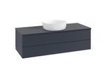 Villeroy und Boch Antao Waschtisch-Unterschrank L21110HG mit Beleuchtung, 120x36x50cm, Waschbeckenplattenfarbe Lack, midnight blue matt lacquer