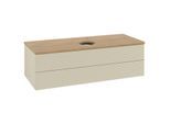 Villeroy und Boch Antao Waschtisch-Unterschrank L21151HJ mit Beleuchtung, 120x36x50cm, Hahnloch, Waschbeckenplattenfarbe honey oak, silk grey matt lacquer