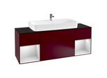 Villeroy und Boch Finion Waschtischunterschrank G212MTHB 160cm, Abdeckplatte black matt, Emotion, Regale White matt lacquer, Peony Matt