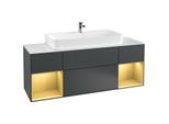 Villeroy und Boch Finion Waschtischunterschrank F211HFHG 160cm, Abdeckplatte white matt, Regale Gold matt lacquer, Midnight Blue Matt Lacquer