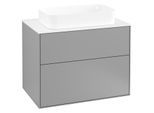 Villeroy und Boch Finion Waschtischunterschrank F22100GK 80x60,3cm, Abdeckplatte white matt, Anthracite matt