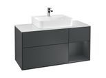 Villeroy und Boch Finion Waschtischunterschrank G171HGHG 120cm, Abdeckplatte white matt, Emotion, Regal rechts Midnight Blue Matt Lacquer, Midnight Blue Matt Lacquer