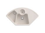 Villeroy und Boch Solo Eck Eckspüle 670801KR Ablaufgarnitur, Handbetätigung, Resteschale, Crema
