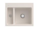 Villeroy und Boch Subway Flächenbündige Spüle 67801FKR mit Ablaufgarnitur und Handbetätigung, Crema