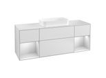 Villeroy und Boch Finion Waschtischunterschrank G331MTMT 160cm, Abdeckplatte white matt, Emotion, Regale White matt lacquer, White matt lacquer