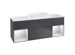 Villeroy und Boch Finion Waschtischunterschrank F331MTHG 160x60,3cm, Abdeckplatte white matt, Regale White matt lacquer, Midnight Blue Matt Lacquer