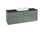 Villeroy und Boch Finion Waschtischunterschrank F32200GM 160x60,3cm, Abdeckplatte black matt, Olive Matt Lacquer