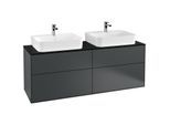 Villeroy und Boch Finion Waschtischunterschrank G18200HG 160x60,3cm, Emotion, Abdeckplatte black matt, Midnight Blue Matt Lacquer