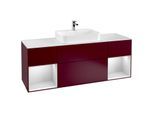 Villeroy und Boch Finion Waschtischunterschrank F451MTHB 160x60,3cm, Abdeckplatte white matt, Regale White matt lacquer, Peony Matt