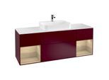 Villeroy und Boch Finion Waschtischunterschrank F451PCHB 160x60,3cm, Abdeckplatte white matt, Regale Oak Veneer, Peony Matt