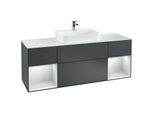 Villeroy und Boch Finion Waschtischunterschrank F451MTHG 160x60,3cm, Abdeckplatte white matt, Regale White matt lacquer, Midnight Blue Matt Lacquer