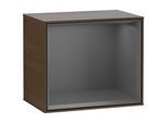 Villeroy und Boch Finion Regalmodul F580GKGN 41,8x35,6x27cm, Regal Antracite Matt, Walnut veneer