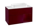 Villeroy und Boch Finion Waschtischunterschrank G251HBHB 100cm, Abdeckplatte white matt, Emotion, Regal rechts Peony, Peony Matt