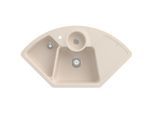Villeroy und Boch Solo Eck Eckspüle 670801FU Ablaufgarnitur, Handbetätigung, Resteschale, Ivory