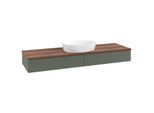 Villeroy und Boch Antao Waschtisch-Unterschrank K14112HL 160x19x50cm, Waschbeckenplattenfarbe warm walnut, leaf green matt lacquer