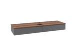 Villeroy und Boch Antao Waschtisch-Unterschrank K14152GK 160x19x50cm, Hahnlochbohrung, Waschbeckenplattenfarbe warm walnut, anthracite matt lacquer