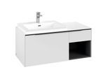 Villeroy und Boch Subway 3.0 Waschtisch-Unterschrank C57201VE 100,1x42,25x51,6cm, ohne LED/Griff Volcano black, brilliant white