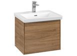 Villeroy und Boch Subway 3.0 Waschtisch-Unterschrank C579L0RH 52,3x42,9x44,75cm, mit LED/Griff Aluminium glänzend, kansas oak