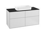 Villeroy und Boch Finion Waschtischunterschrank F26200MT 120x60,3cm, Abdeckplatte black matt, White matt lacquer