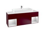 Villeroy und Boch Finion Waschtischunterschrank F211MTHB 160cm, Abdeckplatte white matt, Regale White matt lacquer, Peony Matt