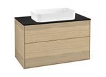 Villeroy und Boch Finion Waschtischunterschrank F23200PC 100x60,3cm, Abdeckplatte black matt, Oak Veneer
