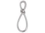 Kettenanhänger JOBO "Anhänger Schleife 27 mm", silber 925, weiß, Schmuckanhänger, Damen, Silber 925 (Sterlingsilber), Kettenanhänger, 925 Silber oder 925 Silber vergoldet