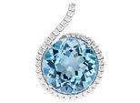 Kettenanhänger JOBO "Anhänger 19,1 mm mit Blautopas und 37 Diamanten", weißgold 585, blau, Schmuckanhänger, Damen, VS = sehr kleine Einschlüsse, Diamanten Weißgold 585, Diamanten, Weißgold 585, Kettenanhänger, 14 Karat 585 Weißgold