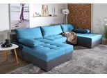 Wohnlandschaft COLLECTION AB "Josy U-Form, B: 307 cm", blau (anthrazit, blau), B:307cm H:41cm T:161cm, 100%Polyester, Sofas, Wohnlandschaft, Bettfunktion & Bettkasten, Federkern